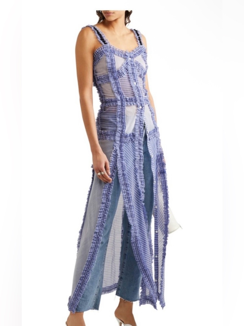 The Attico Margherita Cotton and Silk Stripe Long Dress size 1 MSRP $1365